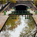 Canal St Martin - Ecluse et tunel - reflets