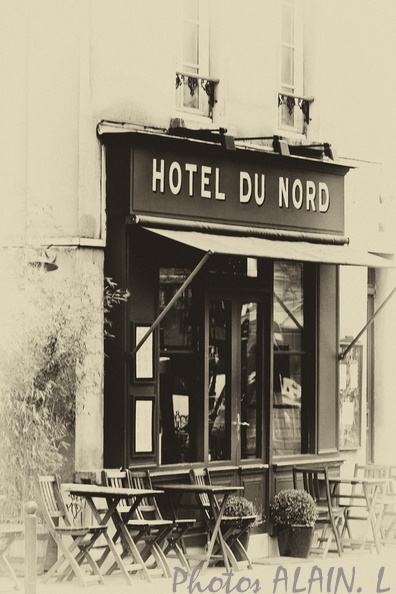 Canal St Martin - Hotel du Nord 2 sepia