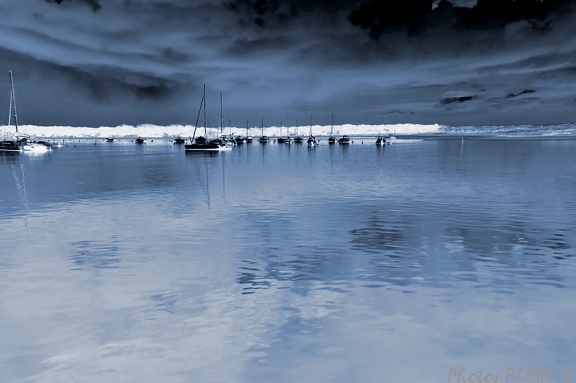 Cabourg - Embouchure de la Dive cyanotype