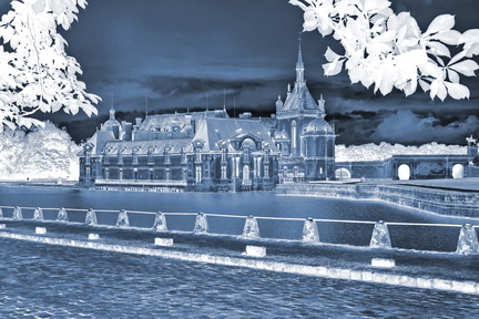 Chantilly - Chateau - Vue generale cyanotype