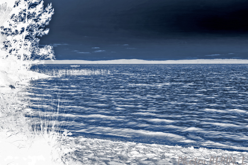 Lacanau - Soir sur le lac cyanotype