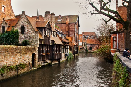 Brugge - Maisons sur le canal